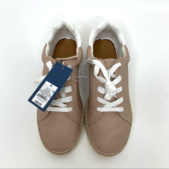 Universal Thread Shaelyn Espadrille Tan Lace Up Boho Sneaker With Memory Foam - Picture 2 of 16